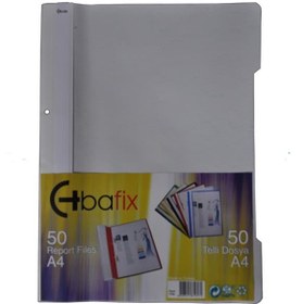 Resim Bafix Telli Dosya Plastik XL Gri A4 