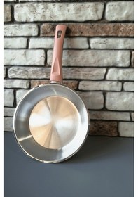 Resim Kapsül Tabanlı Çelik Tava - Yumurta Tavası - Kızartma Tavası- Bakalit Saplı - 20 Cm Gümüş 