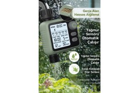 Resim Konk Tools Otomatik Bahçe Sulama Zamanlayıcısı - 5 Programlı LCD Ekranlı Akıllı Sulama Sistemi Ipx5 Su Geçirmez 