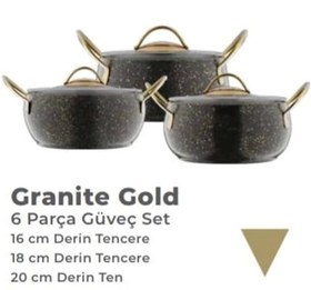 Resim ESSE GRANİTE GOLD 6 PARÇA GÜVEÇ SET 
