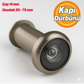 Resim HTM Yapı KALİTE Kapı Dürbünü Saten 50-75 mm 14 mm Delik Çapı Güvenlik Gözetleme Aparatı Metal Gövde 