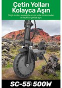 Resim Scooti Sc55 500w Ön Ve Arka Çift Süspansiyonlu Katlanabilir Scooter Siyah 
