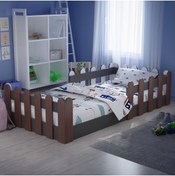 Resim Tuliplife Montessori Karyola Antrasit Rustik Ceviz 90x190 Yatak Uyumlu Oval Kesim Çocuk Yatağı 