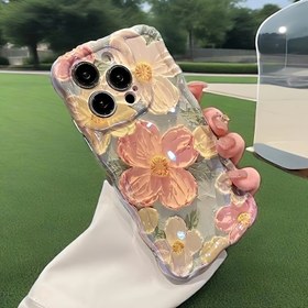 Resim Yağlı Boya Çiçek Desenli Cep Telefonu Kılıfı 13 14 15 Pro Max Plus için 