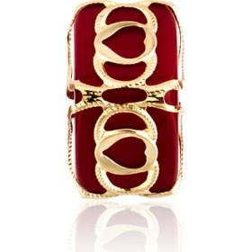 Resim BigGold Altın Telkari Motifli Kalp Desenli Kırmızı Küp Bodrum Nazarlığı 