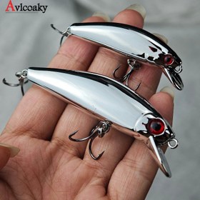 Resim 1 adet AVLCOAKY Paslanmaz Çelik Yansıtıcı Titreşimli Balıkçılık Yemisi Kırmızı Göz ve Üçgen saç tokası ile - Tatlı ve Tuzlu Su Balıkçılığı için Minimalist Tasarım, Balıkçılık Malzemeleri | Minimalist Yem | Canlı Tasarım, AVLCOAK 