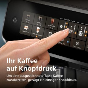 Resim Philips Series 3300 Tam Otomatik Espresso Makinesi - 6 Sıcak ve Buzlu Içecek, Lattego Süt Sistemi, %40 Daha Sessiz Silentbrew, Seramik Öğütücü, Aquaclean Filtre, Parlak Siyah (EP3341/50) 