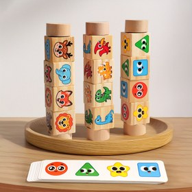 Resim Ahşap Döner Bulmaca Blokları, Neşeli Yüzlü Taşınabilir Bebek Oyuncakları, Hayvan ve Dinozor Temaları, Eşleştirme Kartları Dahil. İnce Motor Becerileri Oyuncakları, El-Göz Koordinasyonu, Doğum Günü ve Noel Hediyesi, Etkileşimli Oyun Zamanı,İnce Motor Becerilerin Gelişimi,Hayvan Temalı Bloklar 