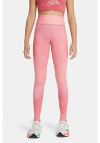 Resim Nike One Girls Printed Dri Fit High Rise Leggings Pink Yüksek Belli Çocuk Taytı Pembe 