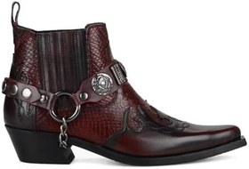 Resim Bordo Deri Kadın Kovboy Bot 