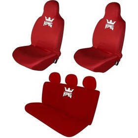 Resim Tofaş Uyumlu Doğan Penye Oto Koltuk Kılıfı - King Baskılı - Kırmızı 