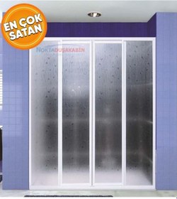 Resim 150 - 200 Cm Arası Teknesiz Mika Duşakabin (Kampanyalı Ürün) Beyaz 