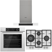 Resim Ferre Beyaz Set ( D101 Beyaz Davlumbaz -ed076 Beyaz Ocak- Xe63cb Fryart Beyaz Fırın ) 