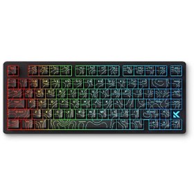Resim Mchose MC-Jet75-3 E-sport Black Topographic %75 Hall Effect Starburst Manyetik Switch RGB Hotswap Mekanik Gaming Klavye 