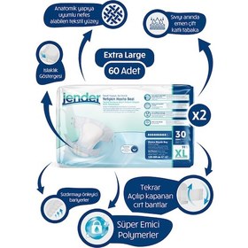 Resim Bel Bantlı Xl Hasta Bezi 30 Lu 2 Paket 60 Adet XL 