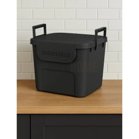 Resim Jet's Home 3’lü Set Soğanlık Sepet Havalandırmalı Erzak Kutusu Bpa Free Sebzelik Saklama Kutusu Antrasit 90 Lt 