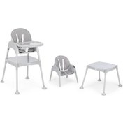 Resim Babydoor 3 İn 1 Mama Dia Çalışma Masalı Pedli Mama Sandalyesi Gri 