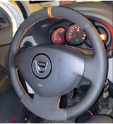 Resim Detay DACİA DUSTER- LODGY- SANDERO 2013 UYUMLU SÜET SPOR DİREKSİYON KILIFI TURUNCU ŞERİTLİ TURUNCU DİKİŞ 