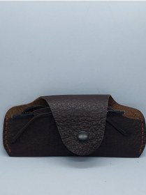 Resim sorte store Hakiki Deri Koyu Kahverengi Unisex Gözlük Kılıfı 