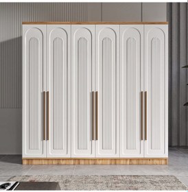 Resim Flora 6 Kapaklı Komple Mdf Gardırop - Elbise Dolabı 
