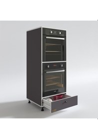 Resim Kenzlife fırın dolabı naime gri 145*60*56 mutfak çekmeceli ayaklı banyo kiler ofis 