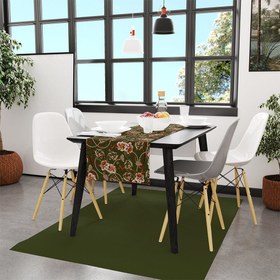 Resim Red Roses İnce Keten Runner 140x45cm 