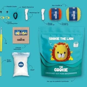 Resim Aslan Amigurumi Tığ Kiti Örgü Seti 