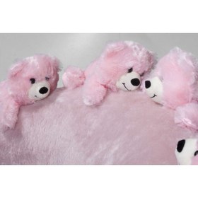 Resim Mobilya Stant Most Teddy Kids Pembe Ayıcıklı Peluş Kumaş Döner Berjer (Evinize Teslim) 