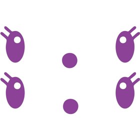 Resim Reysa Tasarım Gülen Surat Ayna Sticker 2 Adet17x17 Cm Mor 