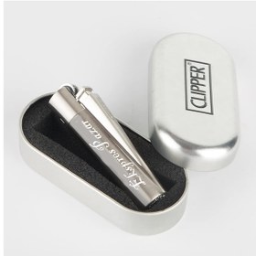 Resim Clipper Kişiye Özel Metal Çakmak Özel Kutulu ve Baskılı Gümüş 