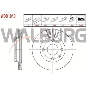 Resim Walburg-wbd1040 - Fren Disk Ön Fıesta Iıı 89 Fıesta Iv 95 Ka 