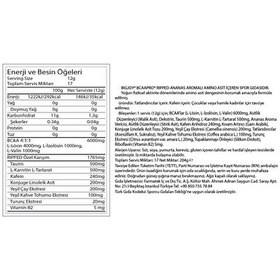 Resim Bcaapro Ripped 204g 17 Servis Ananas Aroma MİX FORMULA(Bcaa L-carnitine Taurine Caffeine)Amino Asit 