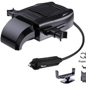 Resim Jeehugo 12v Araç Isıtıcı Ve Fan 2-in-1: 360 Döner Kafa, Hızlı Isı, Buhar Ve Buz Temizleyici - Siyah 