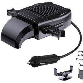 Resim Jeehugo 12v Araç Isıtıcı Ve Fan 2-in-1: 360 Döner Kafa, Hızlı Isı, Buhar Ve Buz Temizleyici - Siyah 