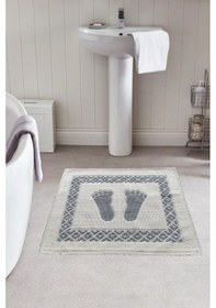 Resim Soffy Doğal Pamuklu Gri & Krem Ayak Paspası Ayak Havlusu 50x70 Cm gri 