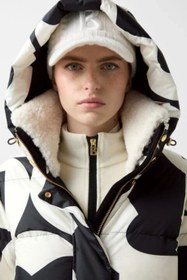 Resim Maja Down Lüks Tasarım Kadın Kayak Montu - Siyah-Krem / XL 
