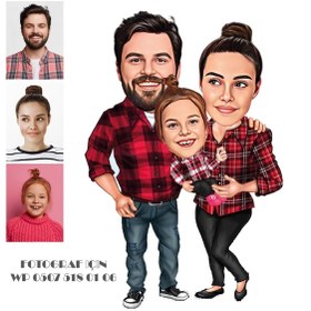 Resim Genel Markalar Kişiye Özel Karikatürlü Çift Ahşap Araba Dikiz Ayna Süsü 