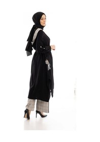 Resim Pureva Ekose Kombinli Üçlü Takım - Siyah 