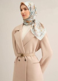 Resim Armine Tivil İpek Eşarp 9347-80 Buz Mavi Karışık Desen Çok Renkli 