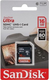 Resim SanDisk Ultra 16GB SDHC Memory Card 80MB/s 