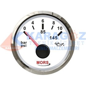 Resim MORS YAĞ GÖSTERGESİ BEYAZ 10 BAR 55MM 12-24V 