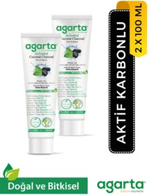 Resim Agarta Doğal Aktif Karbonlu Diş Macunu 100 ml \u002F 130 gr X 2 Adet + 20 Ml Argan Kremi 