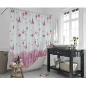 Resim Zethome Jackline Banyo Duş Perdesi 6020 Tek Kanat Pembe 1X180X200 