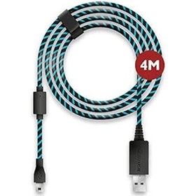 Resim Lioncast 4 m Şarj Kablosu/USB Kablosu/Kontrol Kablosu / PS4 Kablo Denetleyicisi / PS4 Şarj Kablosu/Mikro USB Kablosu/Denetleyici Kablosu, PS4 ve Xbox One X Controller için, Siyah/Mavi Micro-USB 