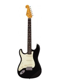 Resim Sx Stratocaster Solak Elektro Gitar (Siyah) 