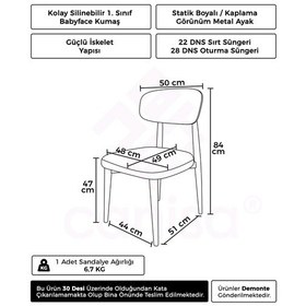 Resim Canisa Laos Serisi 2 Adet Siyah Mutfak Sandalyesi Gold Kaplama Metal Ayak 1.sınıf Babyface Kumaş Siyah Sandalye Gold Ayak 