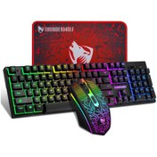 Resim T-Wolf T31 104 Tuşlu Aydınlatmalı Oyun Klavyesi Fare Mouse Pad 