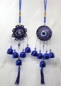 Resim Büro Ev Ofis Dekoru İçin Metal Nazar Boncuğu Biçim Rüzgar Çanı 