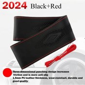 Resim Tongdashop Siyah Kırmızı Evrensel 3d Delikli Kaymaz Sentetik Deri Direksiyon Kılıfı Siyah Kırmızı 