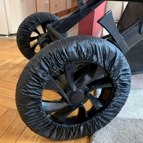 Resim 4 Adet Genç Bebek Arabası Tekerlek Örtüsü, Polyester Toz ve Toza Dayanıklı, Kolay Temizlenir Ev Girişi Kullanımı - İdeal Şükran Günü ve Noel Hediyesi, Açık Dönüş, Toza Dayanıklı 